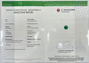 6.55 CARAT ROUND CUT NATURAL VIVID GREEN EMERALD LOOSE GEMSTONE Certificate