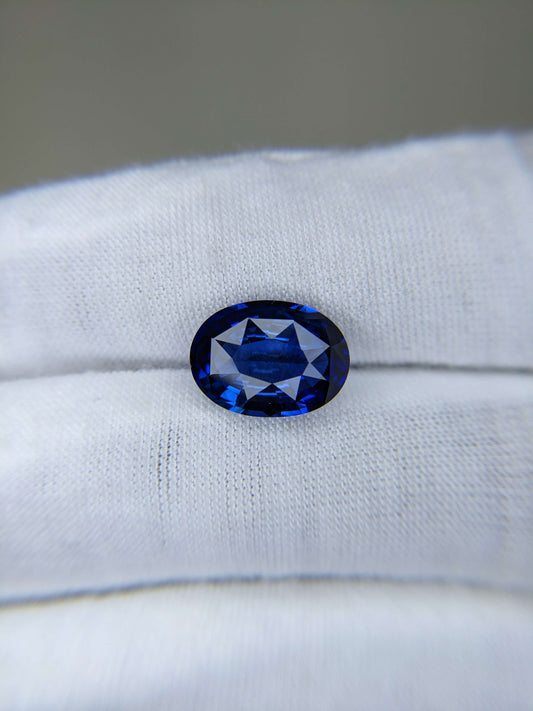 6.66 Carat Oval Cut Heat Medium Blue Sapphire Loose Gemstone