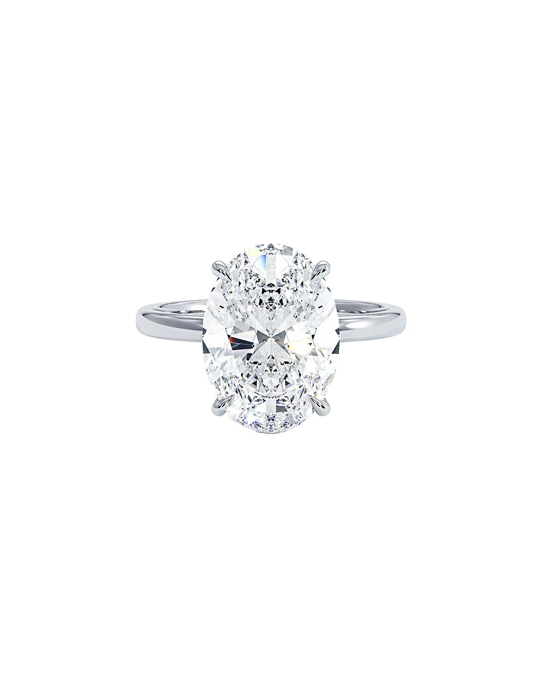 Lynnette 8 Carat Oval Cut Lab Grown Diamond Engagement Ring in 14k White Gold