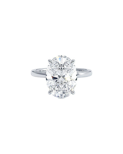 Lynnette 8 Carat Oval Cut Lab Grown Diamond Engagement Ring in 14k White Gold