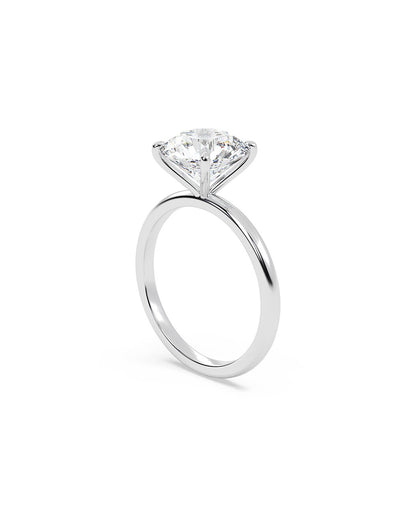 Luminette 3 Carat Round Cut Lab Grown Diamond Engagement Ring in 14k White Gold