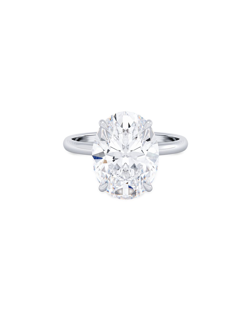 Larelle 5 Carat Oval Cut Lab Grown Diamond Solitaire Engagement Ring in 14k White Gold