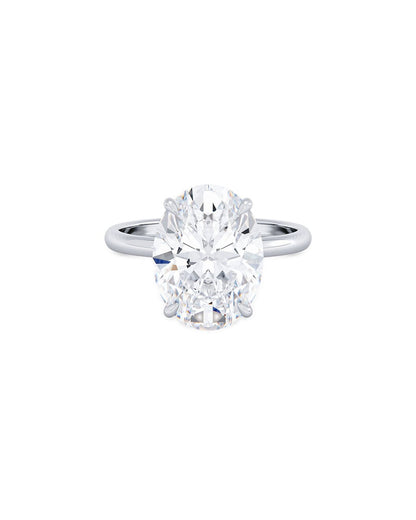 Larelle 5 Carat Oval Cut Lab Grown Diamond Solitaire Engagement Ring in 14k White Gold