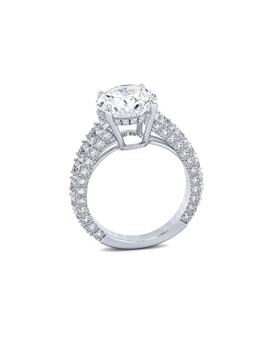 Lysette 6 Carat Round Cut Lab Grown Diamond Engagement Ring in 14k White Gold