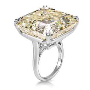 Treasure 64 Carat O-P SI1 Asscher Cut Diamond Solitaire Engagement Ring Side View