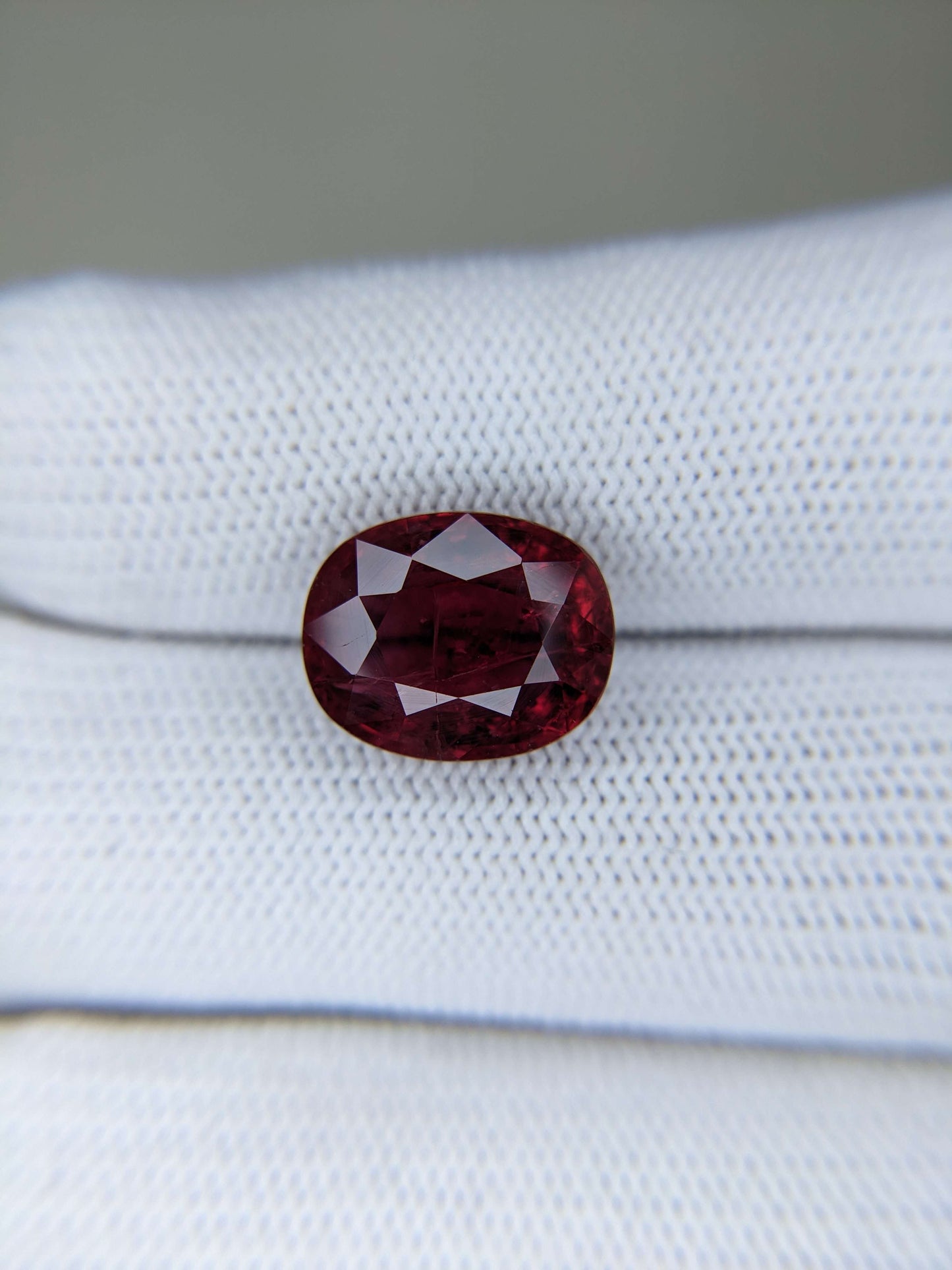 7.09 Carats Oval Cut Heat Red Ruby Loose Gemstone AGL