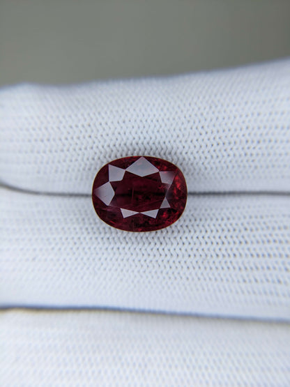 7.09 Carats Oval Cut Heat Red Ruby Loose Gemstone AGL