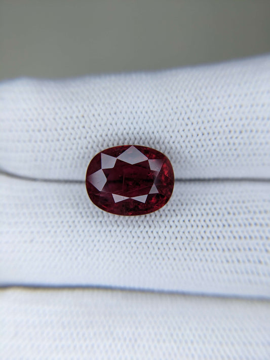 7.09 Carats Oval Cut Heat Red Ruby Loose Gemstone AGL