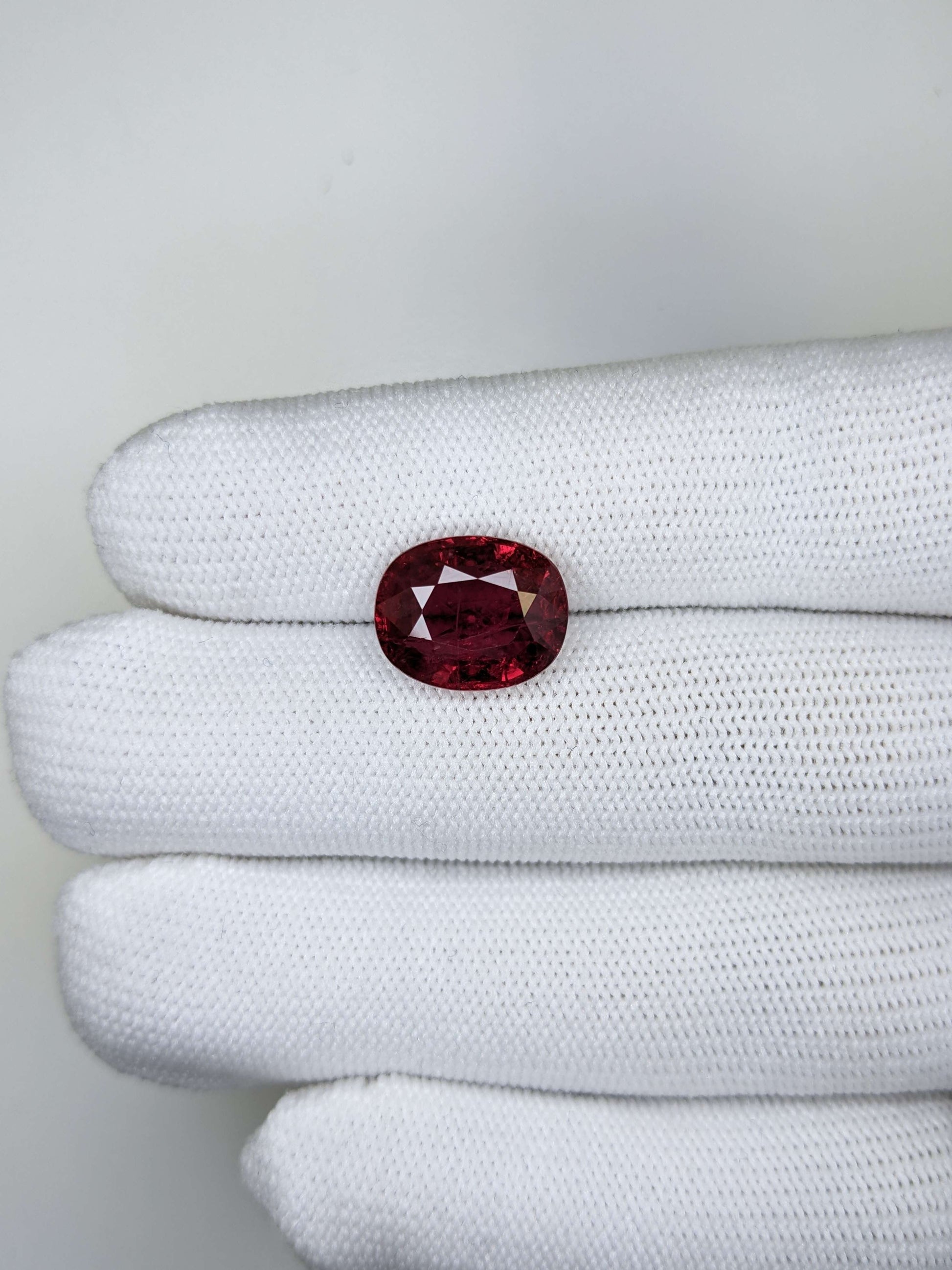 7.09 Carats Oval Cut Heat Red Ruby Loose Gemstone AGL On Hand
