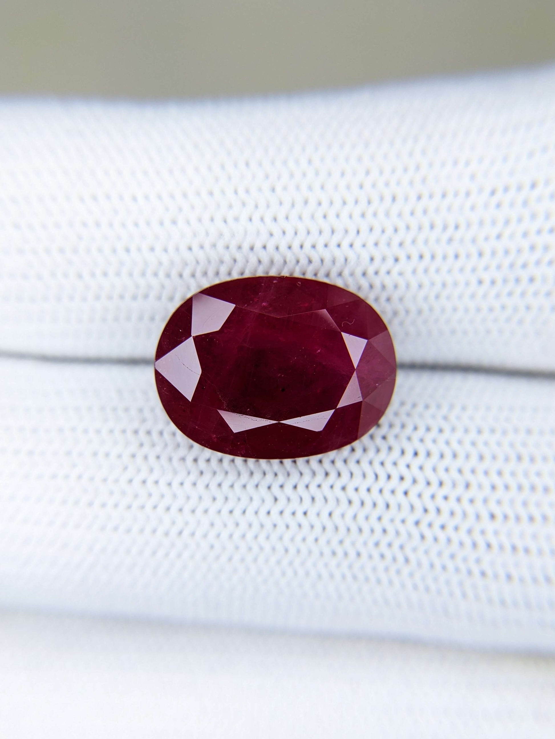 9.60 Carats Oval Cut Heat Pinkish Red Ruby Loose Gemstone TGL On Hand