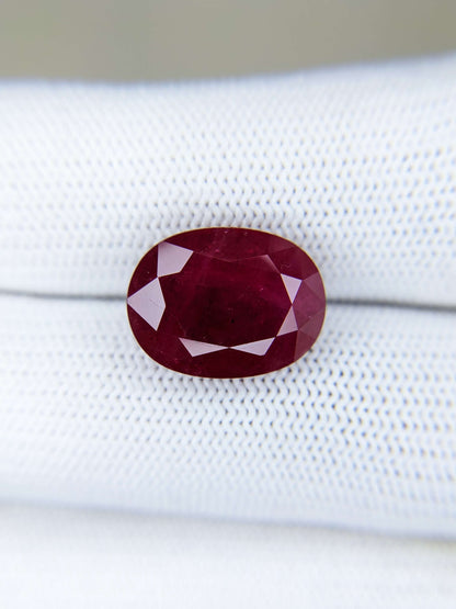 9.60 Carats Oval Cut Heat Pinkish Red Ruby Loose Gemstone TGL On Hand