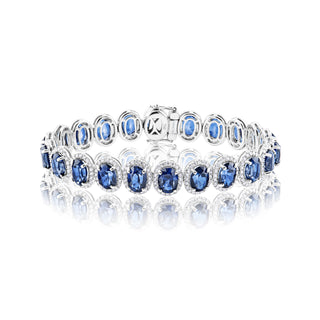 Raina 26 Carat Oval Cut J'adore Blue Sapphire Bracelet Full View