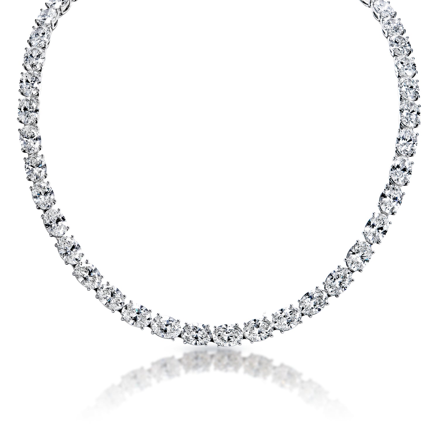 3 CT. T.W. Certified Lab-Created Diamond Tennis Necklace in 10K White Gold  (I/I1) | Zales