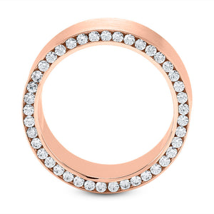 Charles Men's Diamond Wedding Ring Round Cut Channel Set in 14K Rose Gold Side