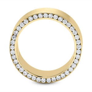 Charles Men's Diamond Wedding Ring Round Cut Beading in 14K Yellow Gold side