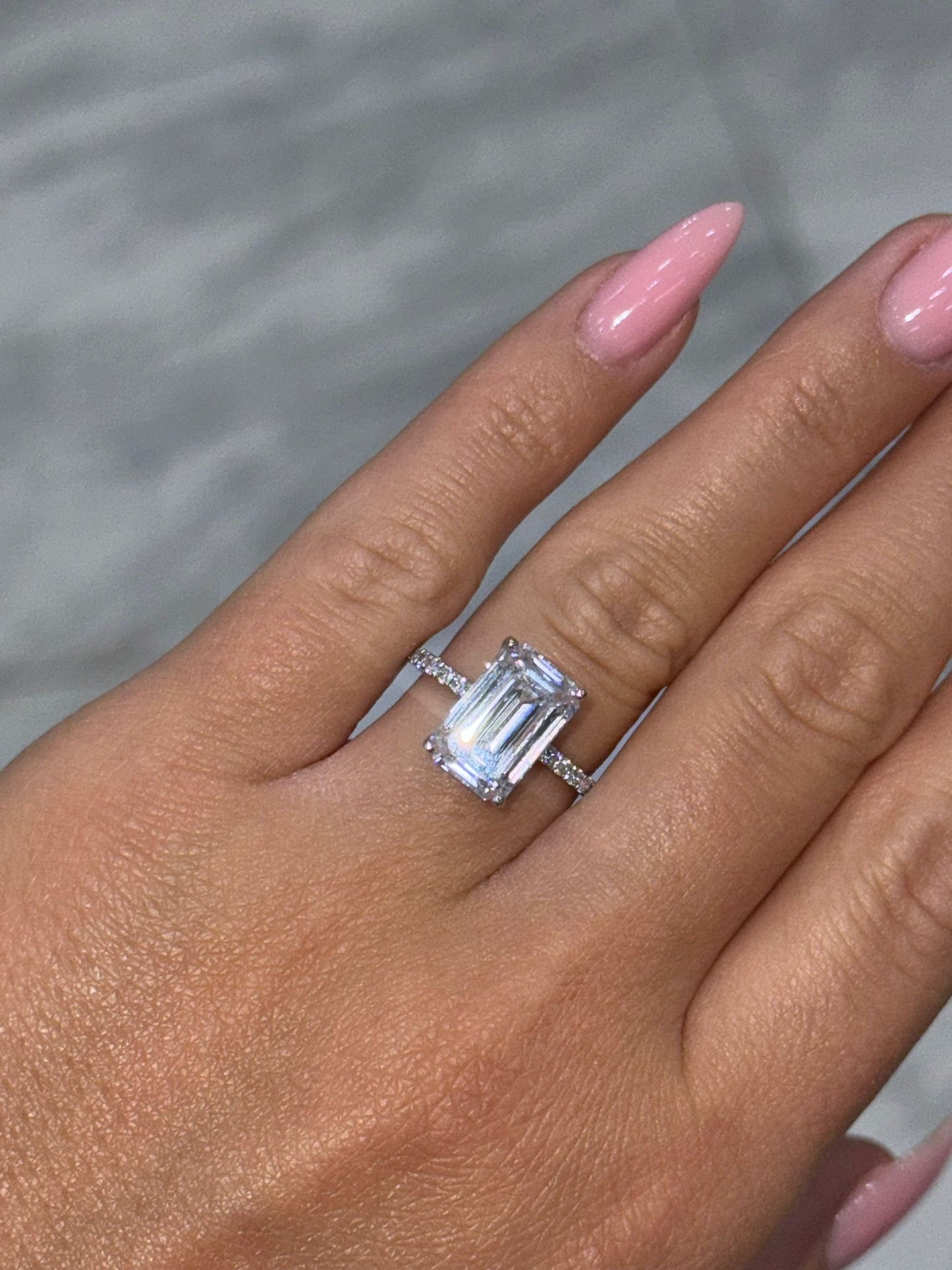 5 Carat Emerald Cut Lab Diamond Rings in New York | Best Diamond Prices in New York 47th Street