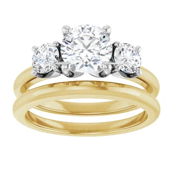 Gianna 1.50 Carat Round Cut Three Stone Diamond Engagement Ring in 14k Yellow Gold Front