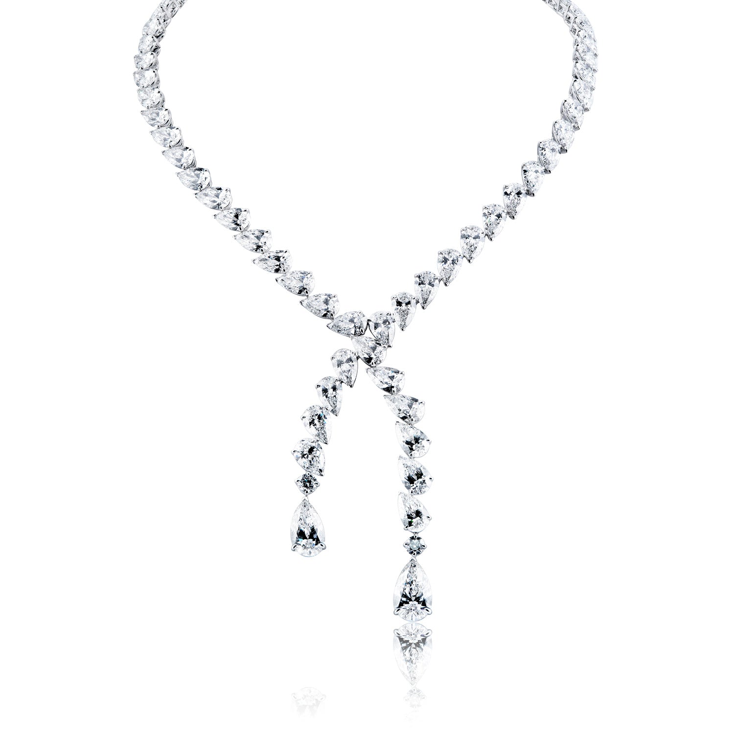 Loralie 72 Carats Combine Mix Shape Lab-Grown Diamond Drop Necklace Full View