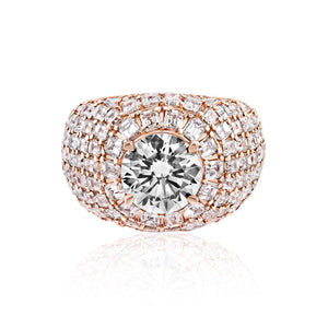 Latoyah 16 Carats J SI1 Round Brilliant Lab-Grown Diamond Chandelier Engagement Ring Front View