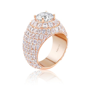 Latoyah 16 Carats J SI1 Round Brilliant Lab-Grown Diamond Chandelier Engagement Ring Side View