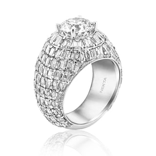 Leighanna 16 Carat G VS1 Round Brilliant Lab-Grown Diamond Chandelier Ring Side View
