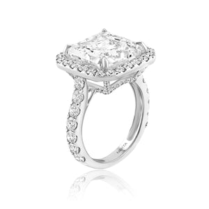 Aarna 13 Carat Radiant Cut Diamond Engagement Ring Side View