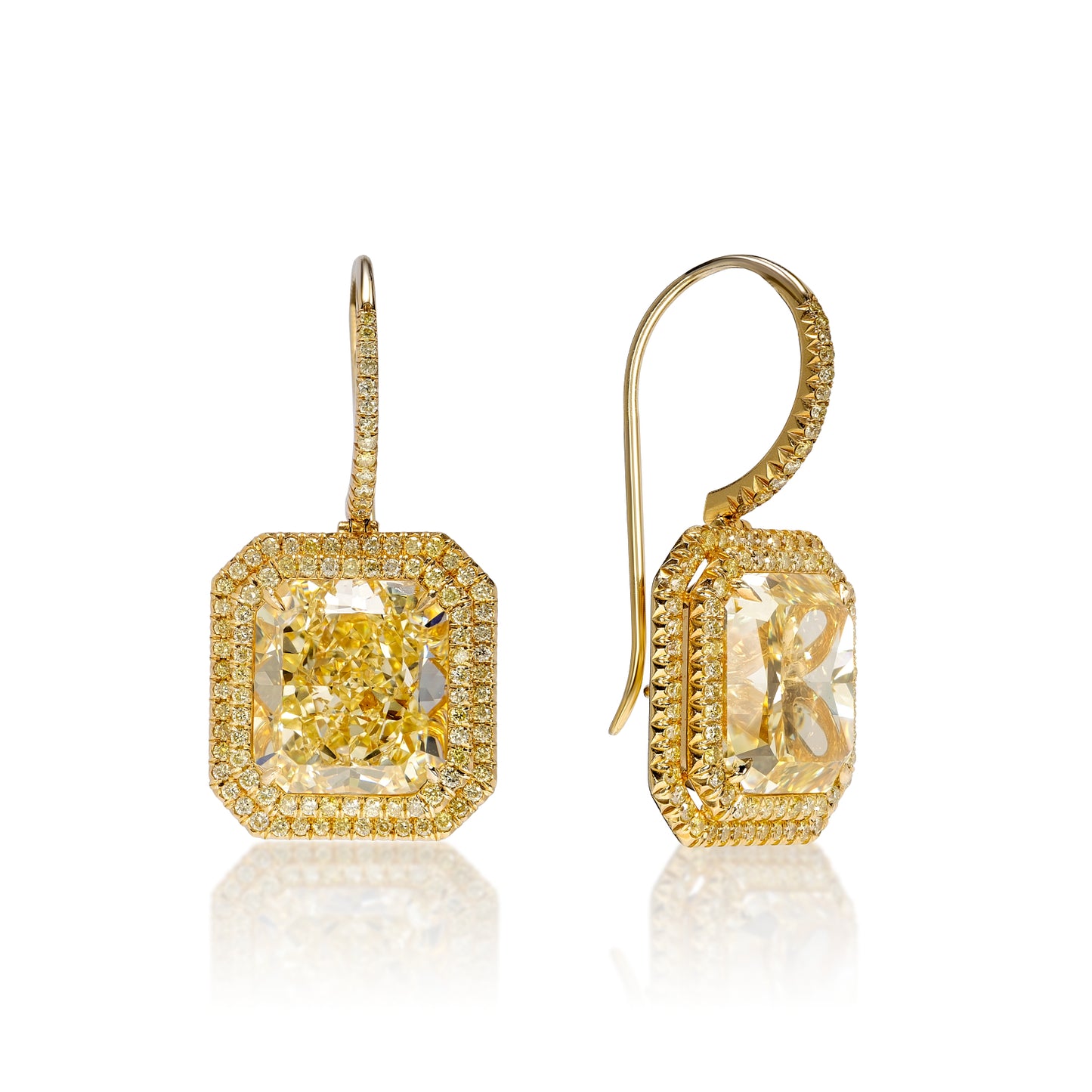 Kairi 21 Carat Fancy Yellow Diamond Drop Earrings Nekta NYC