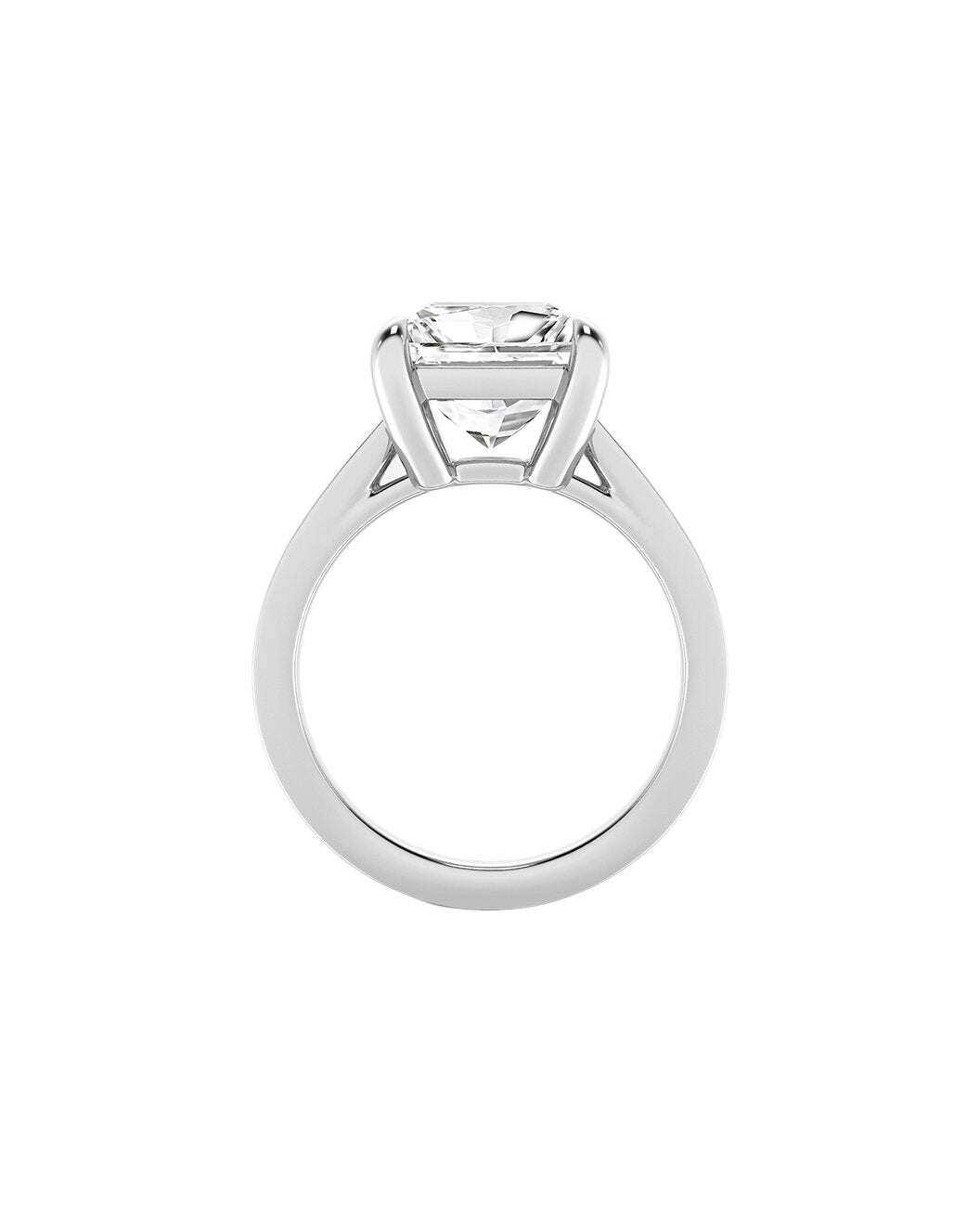 Laisara 5 Carat Faceted Princess Cut Lab Grown Diamond Engagement Ring in 14k White Gold Back View