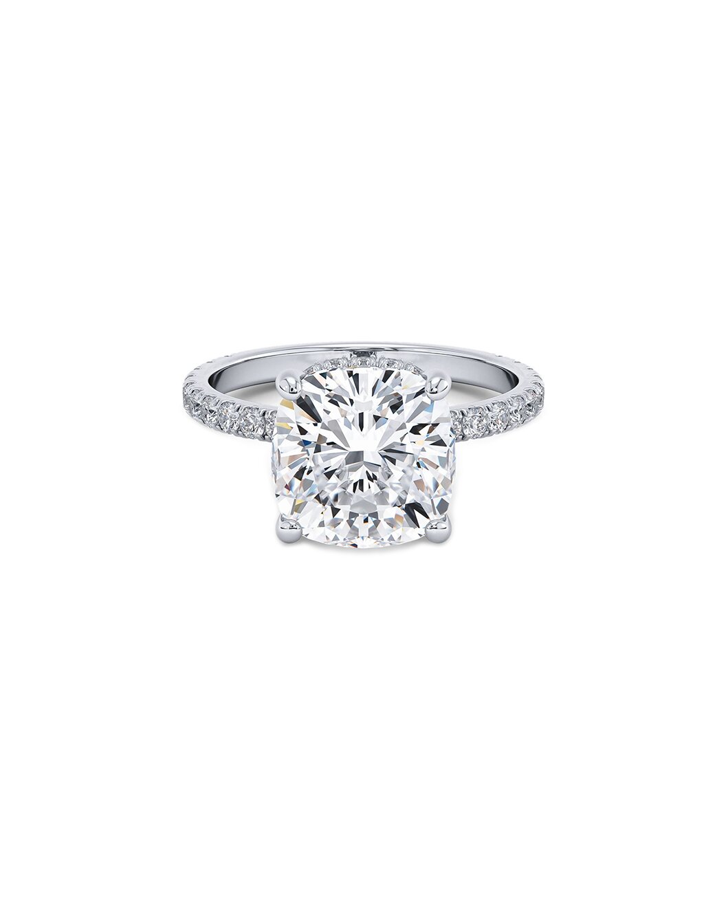 Laleh 4.40 Carat Round Cut Lab Grown Diamond Engagement Ring in 14k White Gold Front