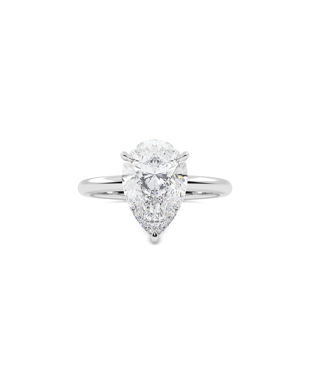Lanelle 3 Carat Pear Cut Lab Grown Diamond Engagement Ring in 14k White Gold