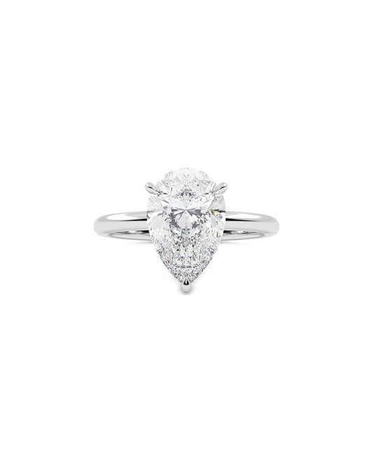 Lanelle 3 Carat Pear Cut Lab Grown Diamond Engagement Ring in 14k White Gold