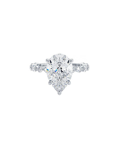 Lanh 3 Carat Pear Cut Lab Grown Diamond Engagement Ring Front
