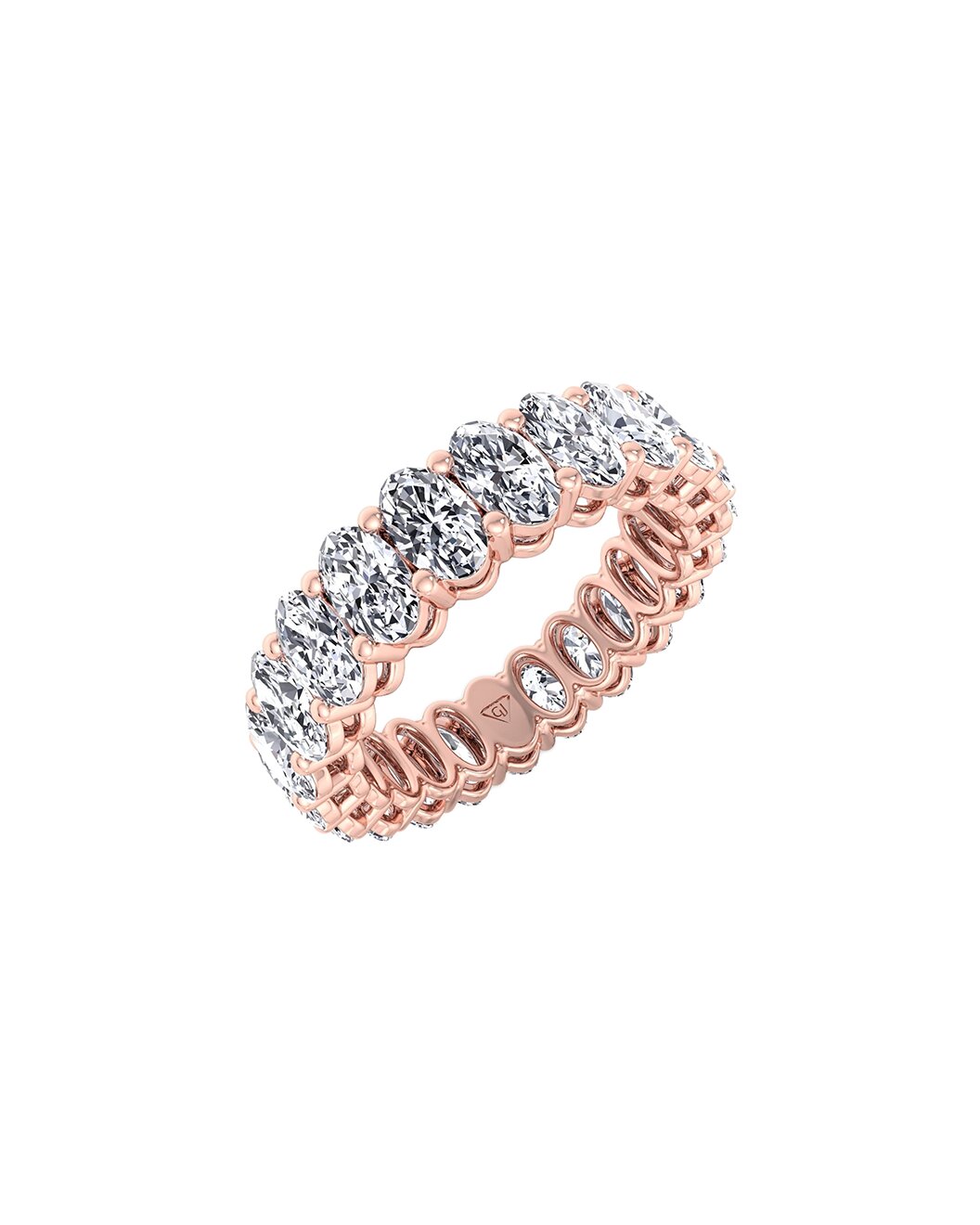 Lanyra 10.76 Carat Oval Cut Lab Grown Diamond Eternity Ring in 14k Rose Gold