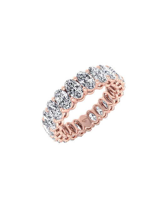 Lanyra 10.76 Carat Oval Cut Lab Grown Diamond Eternity Ring in 14k Rose Gold
