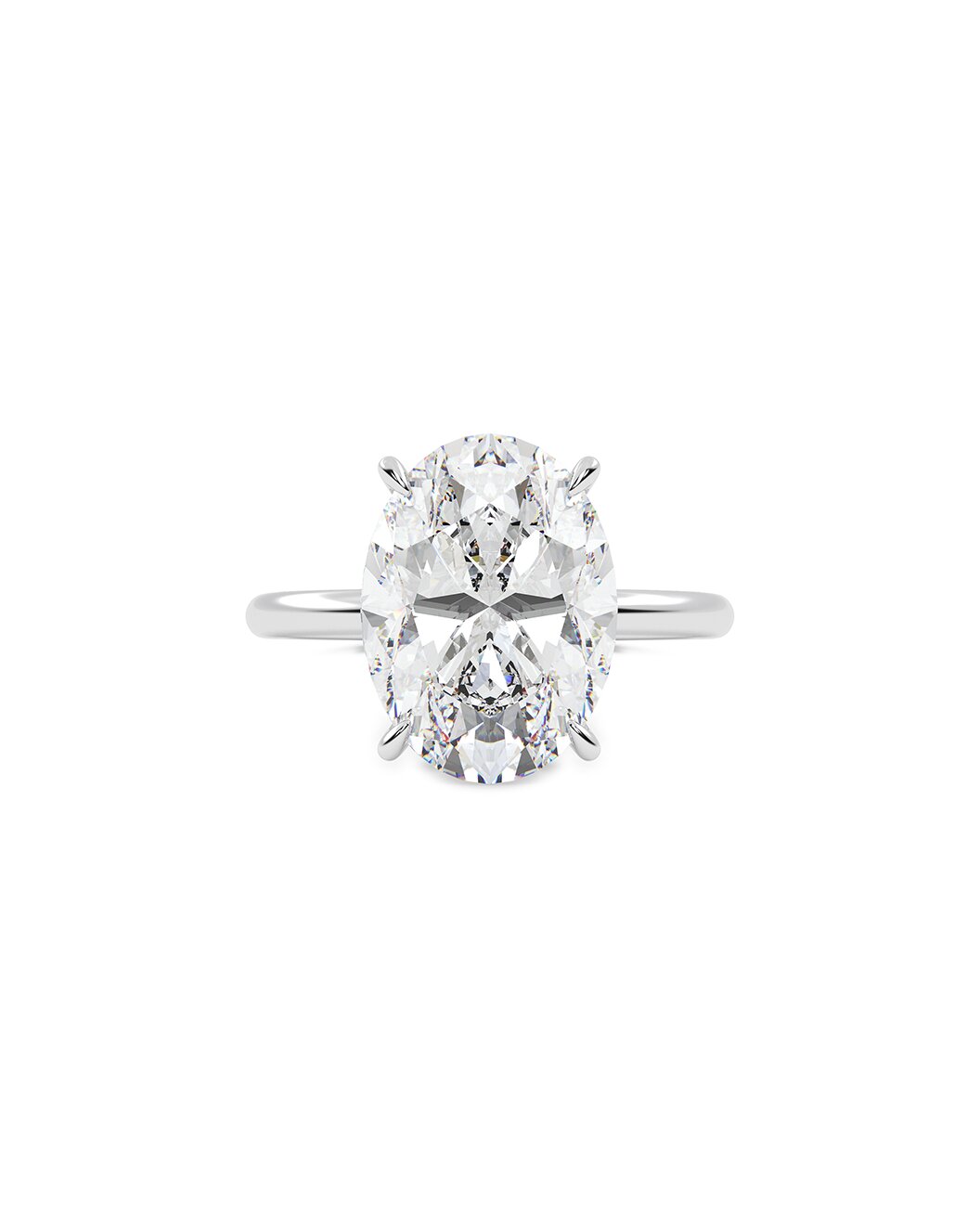 Larevia 5 Carat Oval Cut Lab Grown Diamond Engagement Ring in 14k White Gold