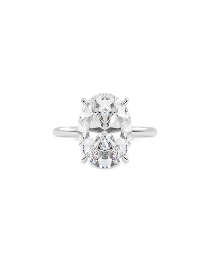Larevia 5 Carat Oval Cut Lab Grown Diamond Engagement Ring in 14k White Gold