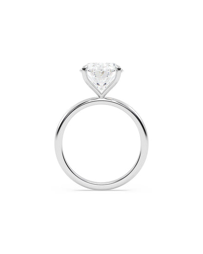 Larevia 5 Carat Oval Cut Lab Grown Diamond Engagement Ring in 14k White Gold Back View