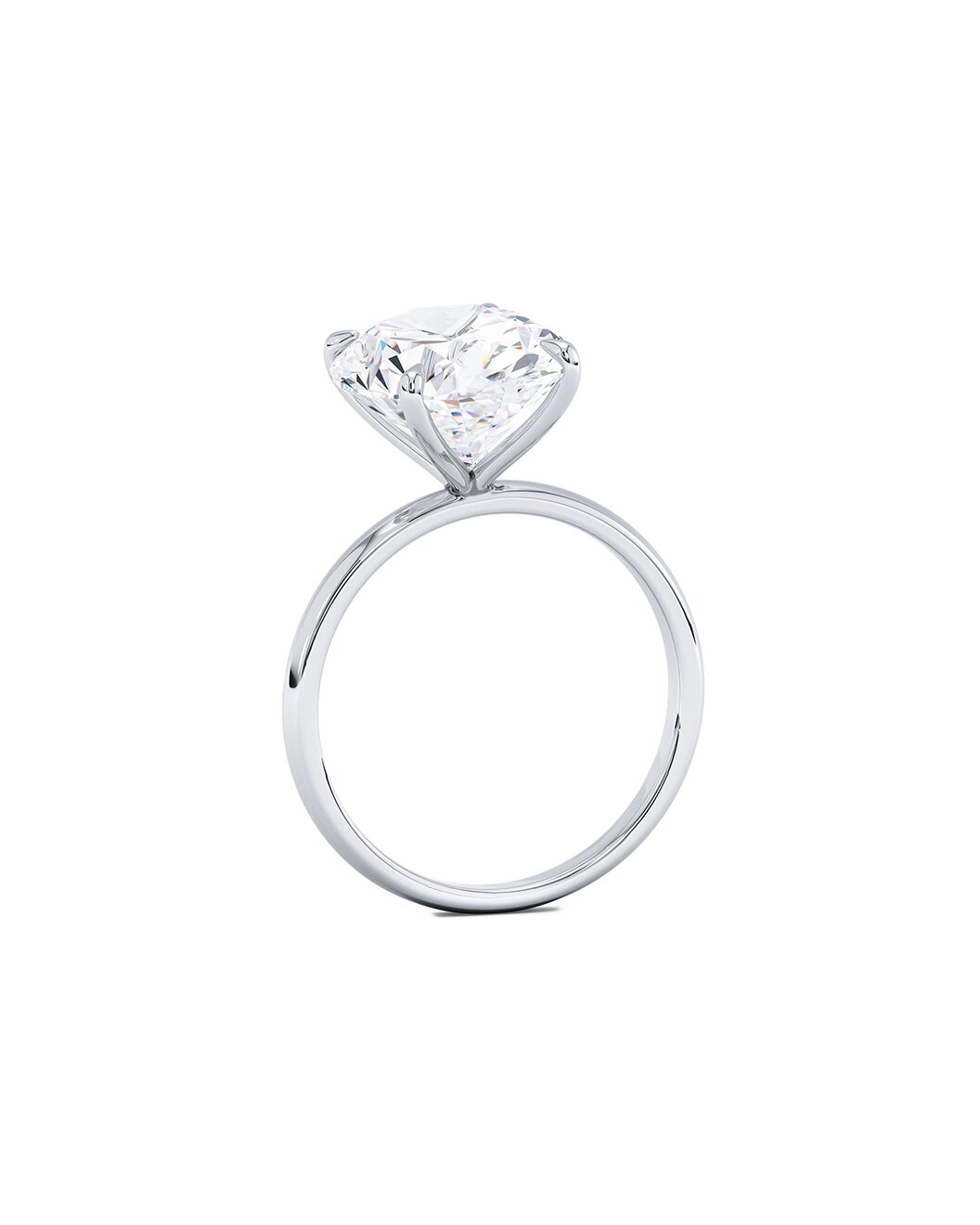 Larevella 5 Carat Oval Cut Lab Grown Diamond Engagement Ring in 14k White Gold Back View