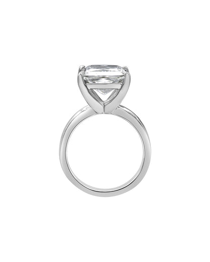 Larina 5 Carat Faceted Princess Cut Lab Grown Diamond Engagement Ring in Platinum Back View
