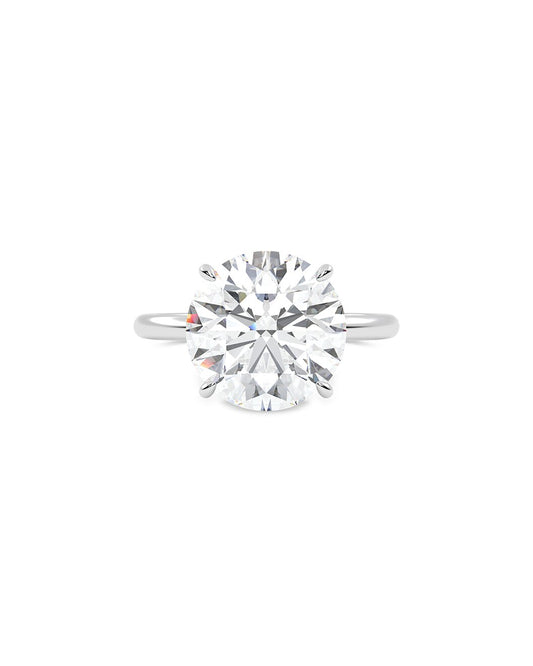 Laureline 5 Carat Round Cut Lab Grown Diamond Engagement Ring in 14k White Gold
