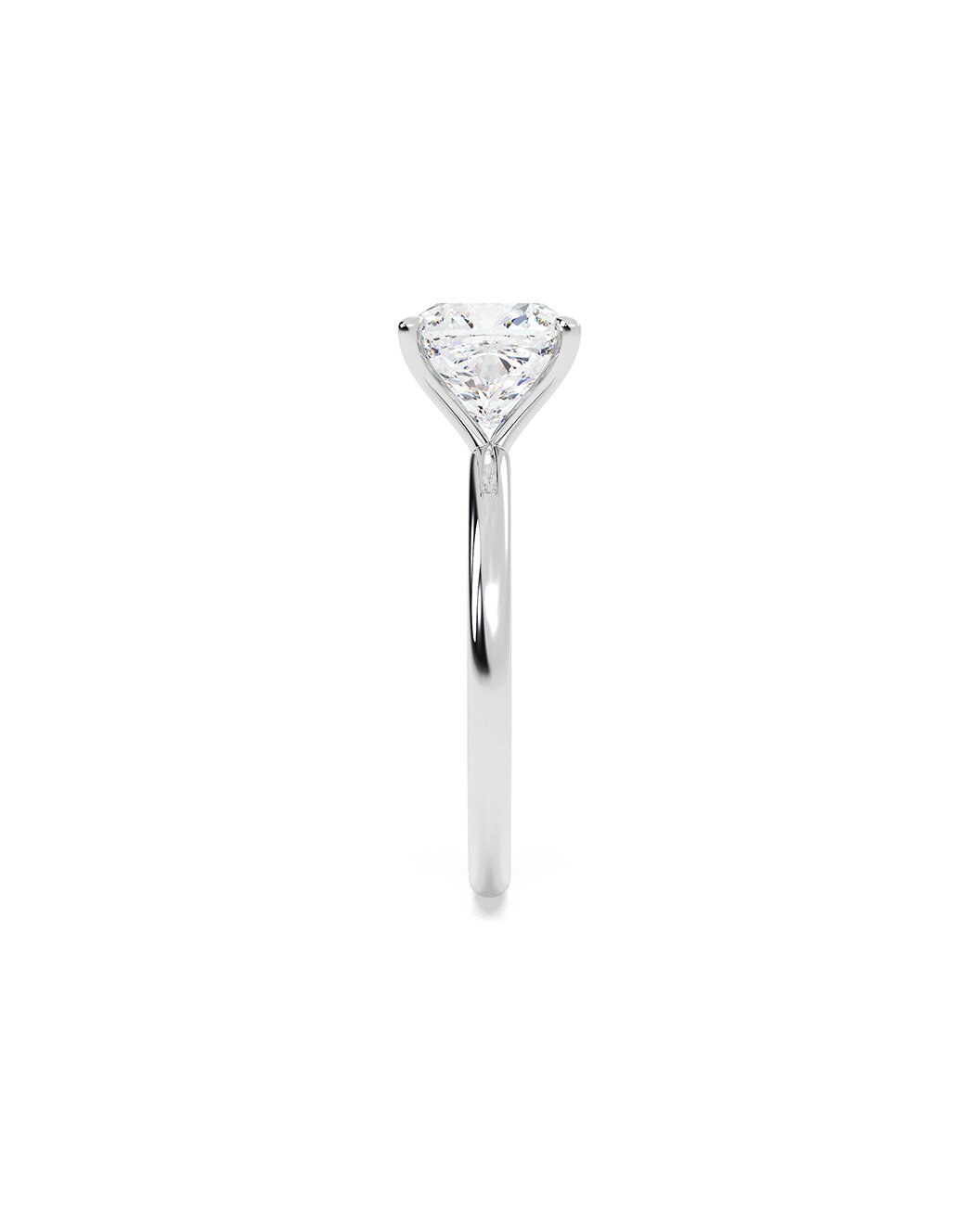 Lyselle 3 Carat Cushion Cut Lab Grown Diamond Engagement Ring in 14k White Gold Side View