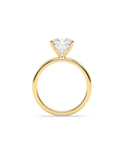 Laurenza 3 Carat Cushion Cut Lab Grown Diamond Engagement Ring in 14k Yellow Gold Side View