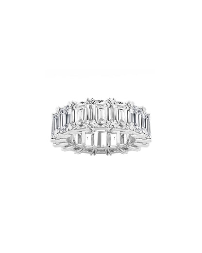 Laviel 12 Carats Emerald Cut Lab Grown Diamond Eternity Ring in 14k White Gold
