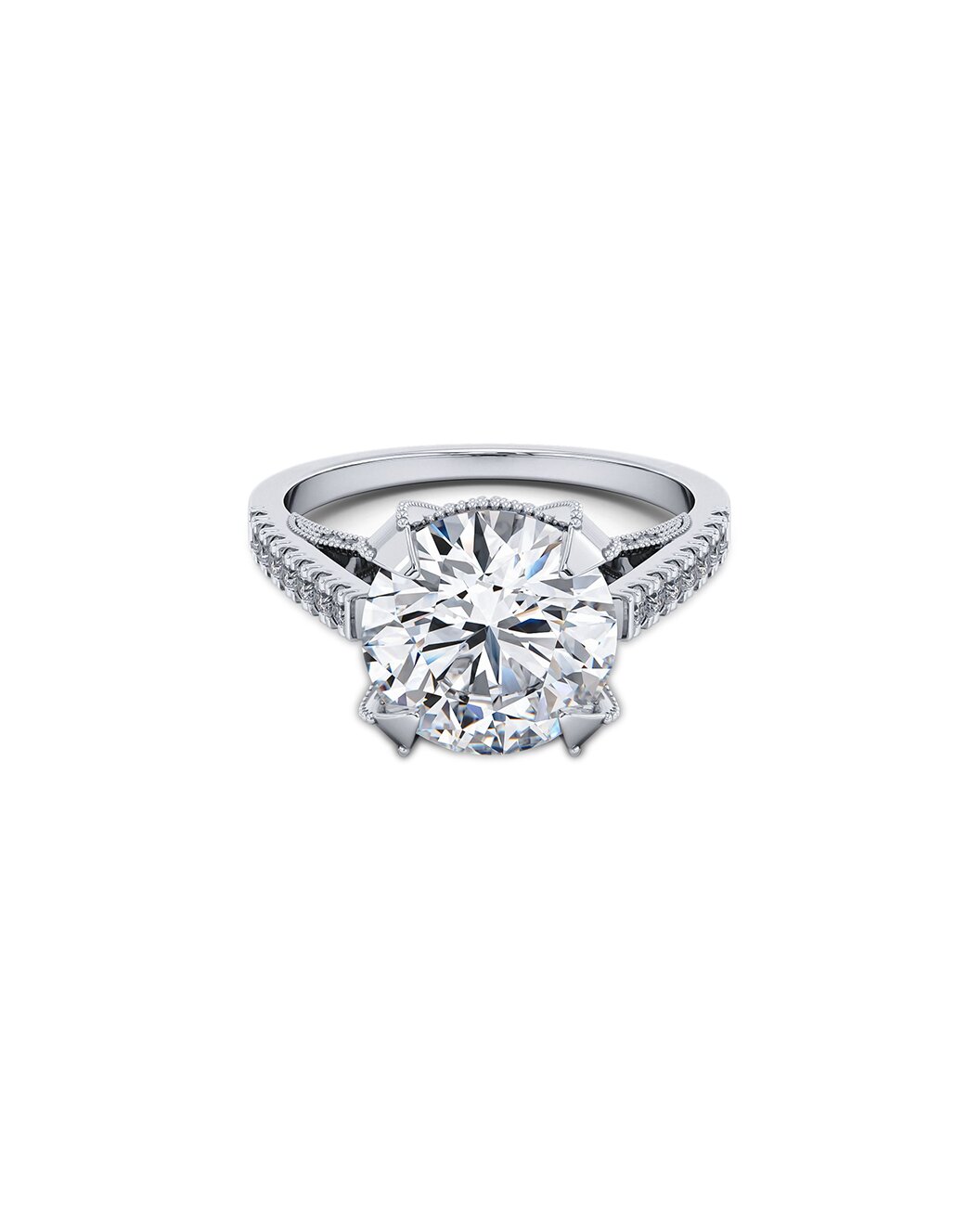 Diamond ring with a white background