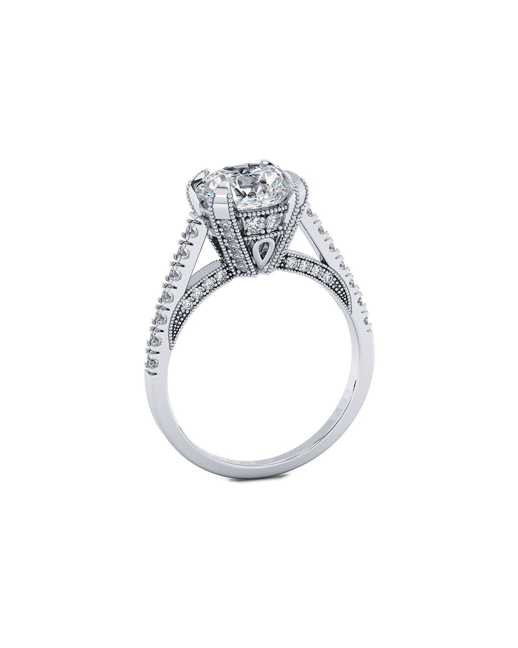Laylani 2.35 Carat Round Cut Lab Grown Diamond Engagement Ring in 14k White Gold