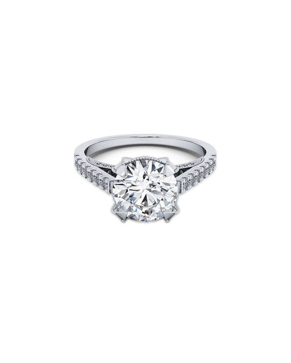 Laylani 2.35 Carat Round Cut Lab Grown Diamond Engagement Ring in 14k White Gold Front