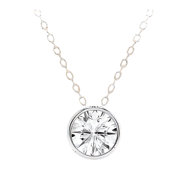 diamond solitair pendant on a white gold chain