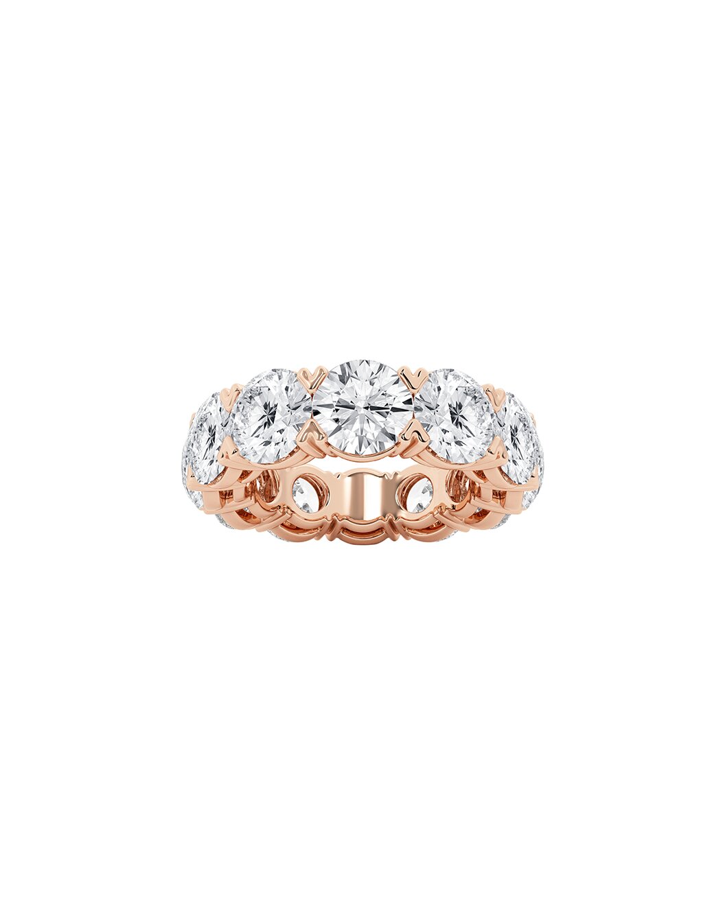 Lazellea 12 Carats Round Cut Lab Grown Diamond Eternity Ring in 14K Rose Gold