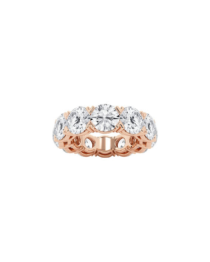 Lazellea 12 Carats Round Cut Lab Grown Diamond Eternity Ring in 14K Rose Gold