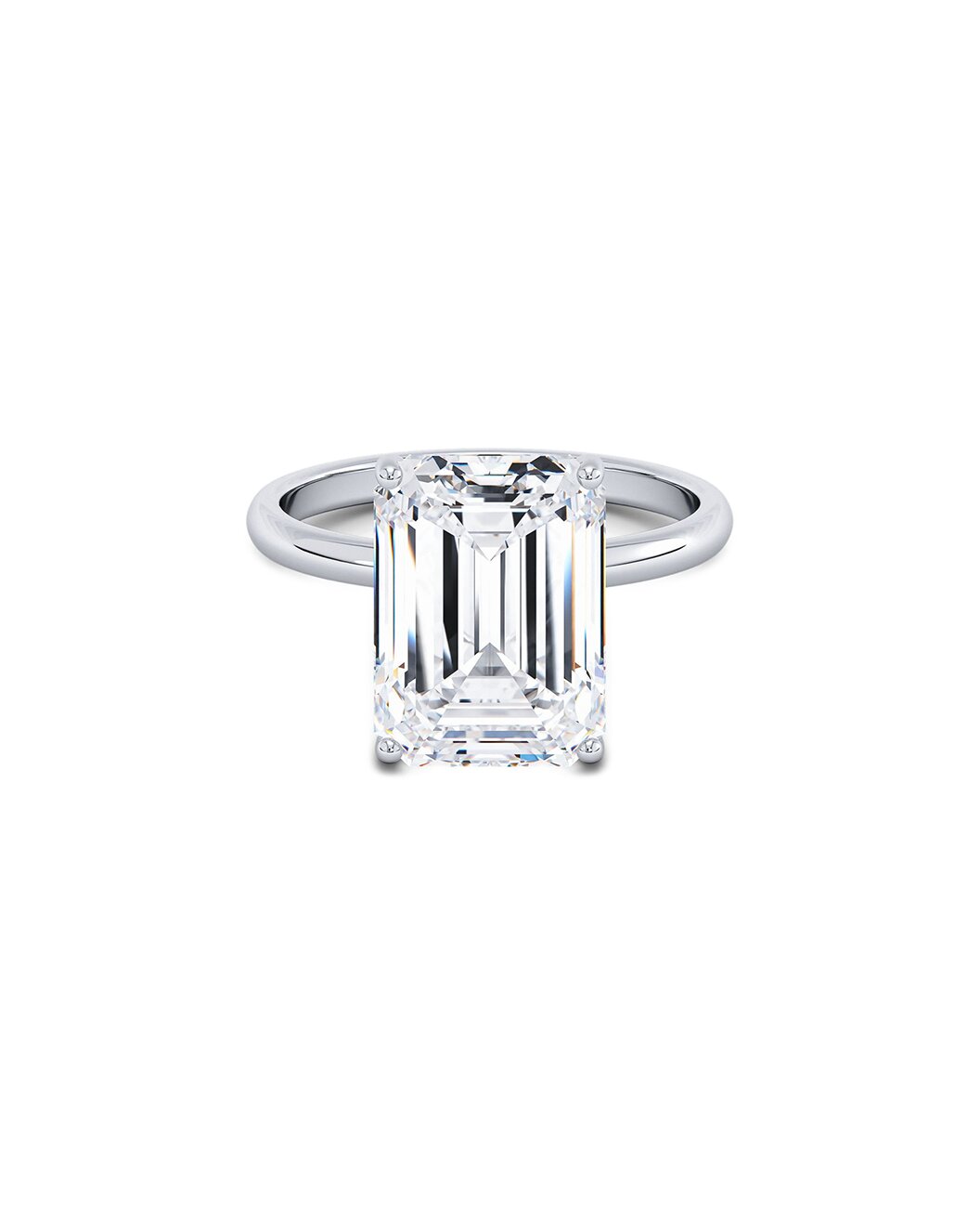 Lecia 5 Carat Emerald Cut Lab Grown Diamond Engagement Ring in 14k White Gold